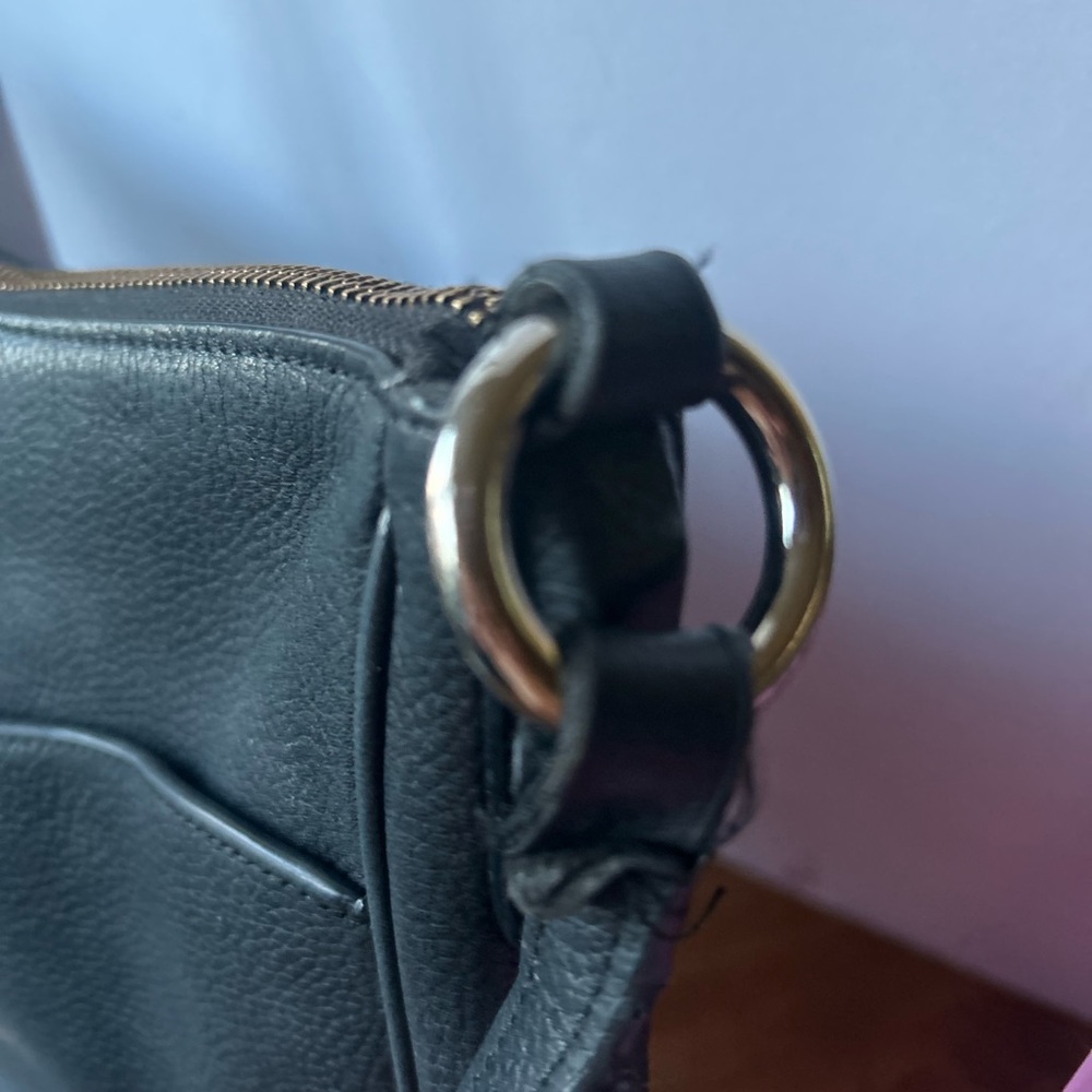 Coach Black Pebbled Leather Hobo Shoulder Bag with Tassel - Picture 7 of 12